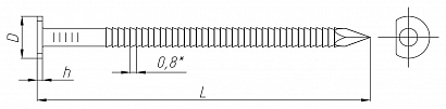 Гвозди ершеные с D-образной головкой ч.7811-7471